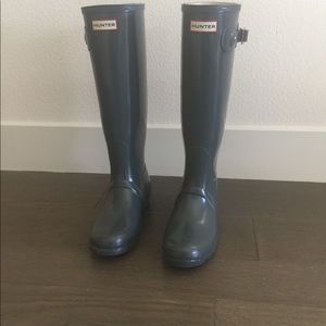 Hunter Original Gloss Tall Rain Boots Grey